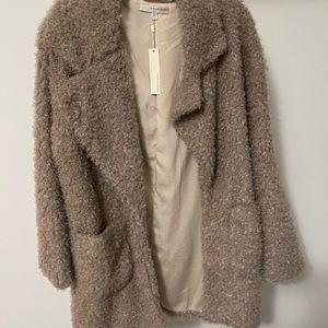 NWT Lavender Brown oversized teddy coat size S, Retail Price $343